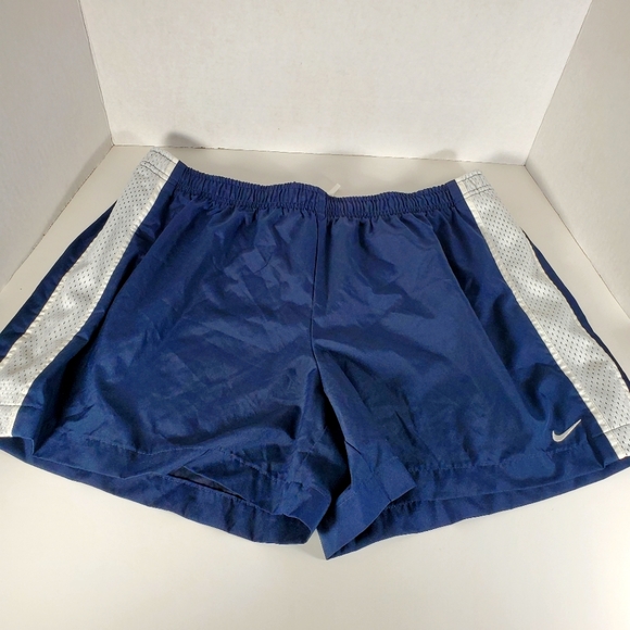 Nike Pants - Nike Shorts Womens Large 12-14 Blue White Swoosh Running Gym Athletic Ladies